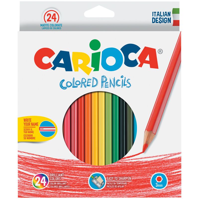 Карандаши 24цв Carioca заточен., картон, европодвес