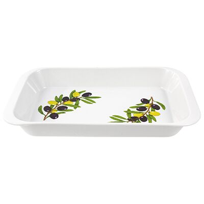 Лоток фарфоровый "Оливки" 1,4л, 32х19х4см, прямоугольный(Россия)