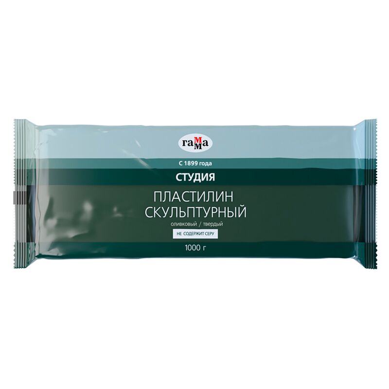 Пластилин скульптурный Гамма Студия, оливковый, твердый, 1кг, пакет
