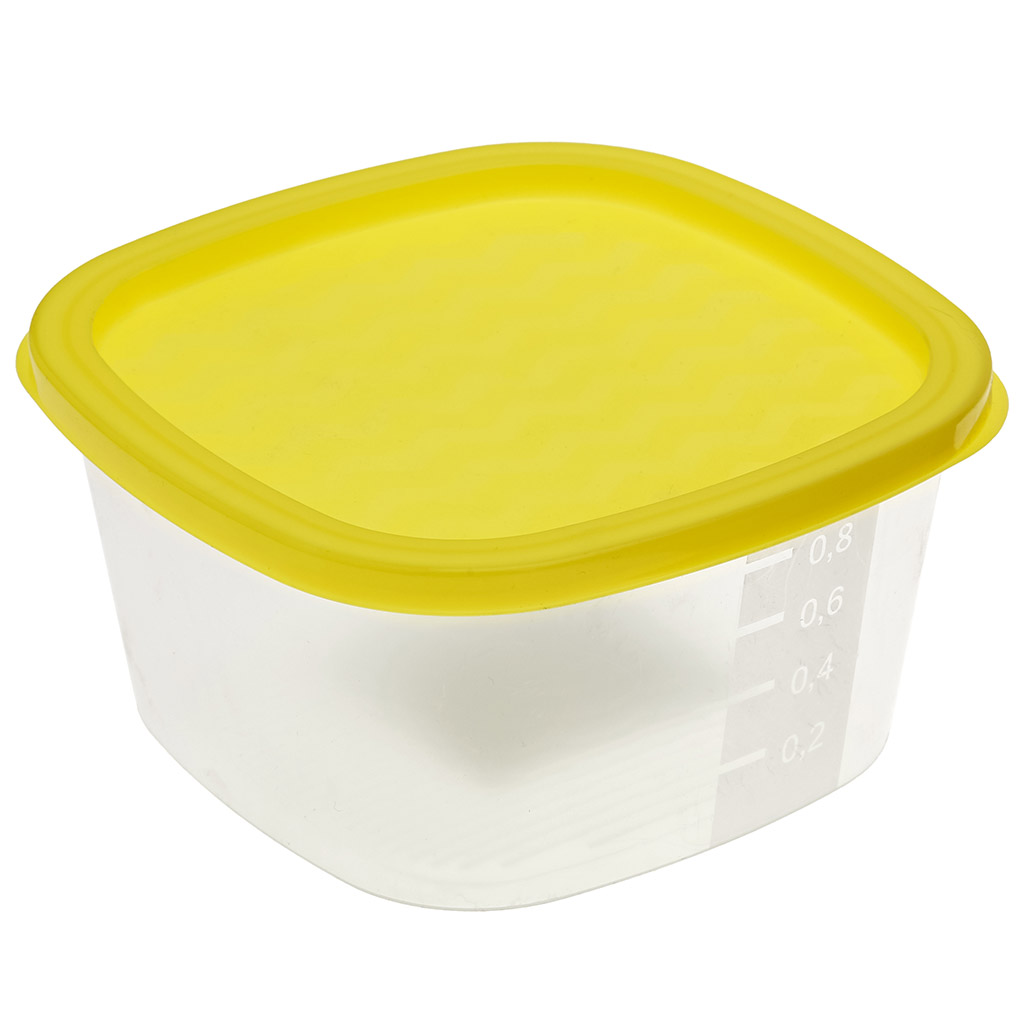 Контейнер из полипропилена Compact 0,9л, 14,8х14,8х7,4см, прозрачный, подходит для СВЧ (Россия)