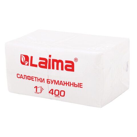 Салфетки 24x24 1-сл LAIMA 400шт, белый