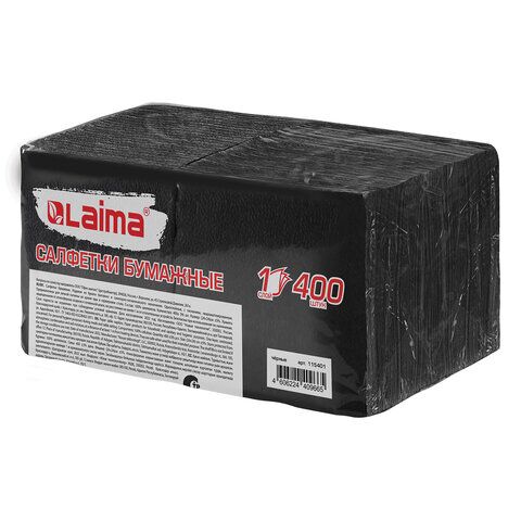 Салфетки 24x24 1-сл LAIMA 400шт, черные