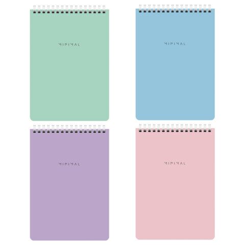 Блокнот А5 60л гребень клетка картон, жесткая подложка, BRAUBERG "Minimal Pastel", 116427