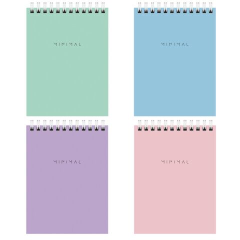 Блокнот А6 40л гребень, картон, клетка, BRAUBERG "Minimal Pastel", 116429