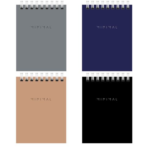 Блокнот А7 40л гребень, картон, клетка, BRAUBERG "Minimal Classic", 116430