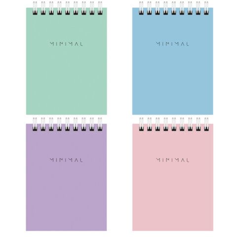 Блокнот А7 40л гребень, картон, клетка, BRAUBERG "Minimal Pastel", 116431