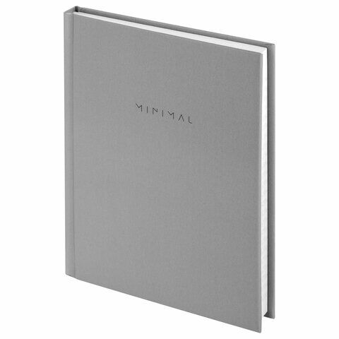 Блокнот А6 80л твердый, клетка, BRAUBERG "Minimal", серый, 116445