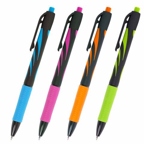 Ручка шарик. автомат. BRAUBERG ULTRA-RT NEON, СИНЯЯ, 0,7 мм, линия 0,35 мм, 143932