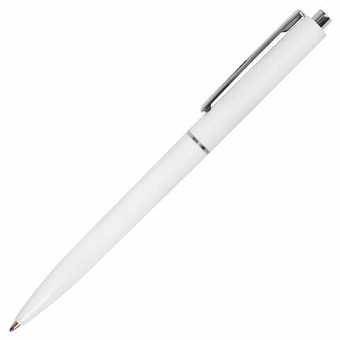 Ручка шарик. автомат. BRAUBERG X17 WHITE, СИНЯЯ, корпус белый, стандартный узел 0,7 мм, линия письма 0,5 мм, 144156