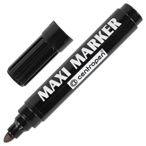 Маркер перманентный универсальный ЧЕРНЫЙ CENTROPEN Maxi Marker, 2-4 мм, 8936, 5 8936 0112