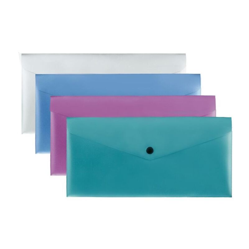 Папка-конверт на кнопке Attache Metallics 254x130 мм 200 мкм (4 штуки в упаковке)