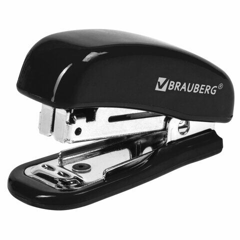 Степлер №10 МИНИ BRAUBERG Classic, до 12 листов, с антистеплером, черный, 222544