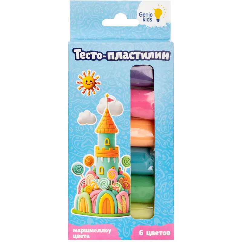 Тесто для лепки 6цв 180г Genio Kids