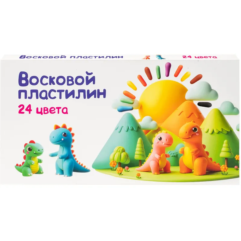 Пластилин восковой 24цв 360г Genio Kids