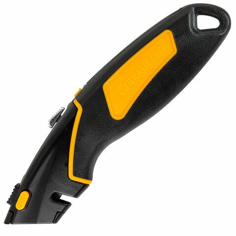 Нож канц. 18мм мощный цинковый BRAUBERG METALLIC PRO автофиксатор резиновые вставки 238738