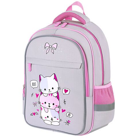 Рюкзак BRAUBERG FAVOUR, 2 отделения, 3 кармана, Fluffy kittens, 40х29х15 см, 271417