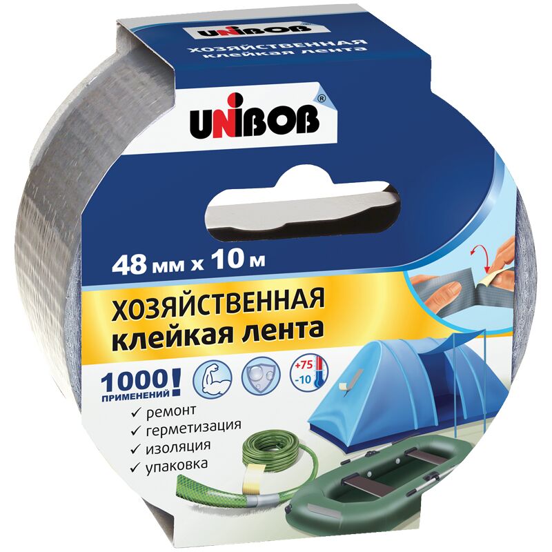 Клейкая лента 48мм*10м серая Unibob