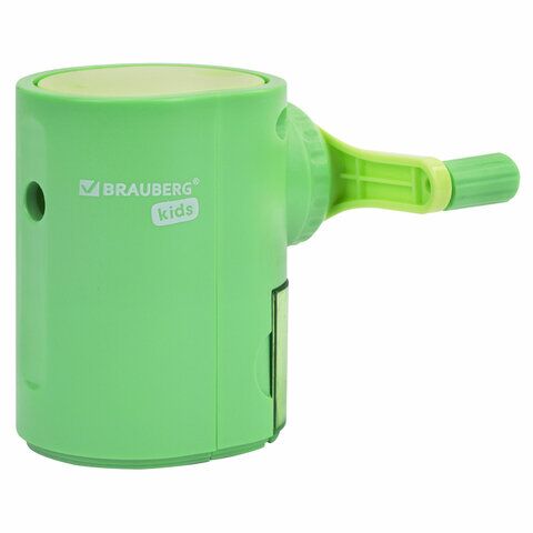 Точилка механ. BRAUBERG KIDS, для простых и цветных карандашей, корпус мятный, крепление к столу, 272003