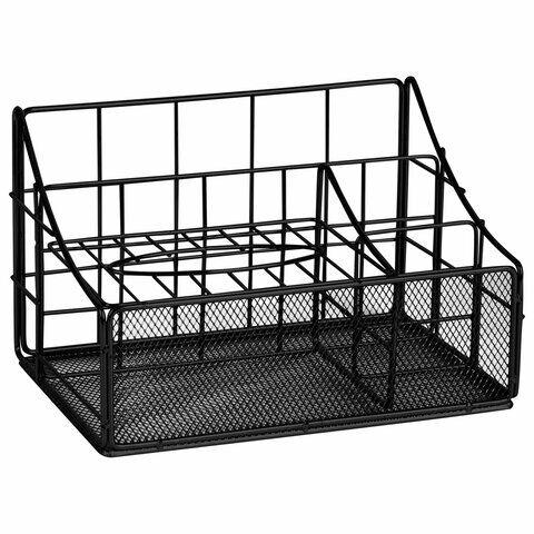 Органайзер для косметики и мелочей метал. 4 секции, MONTE VITA, 160х240х150 мм, черный, 272480