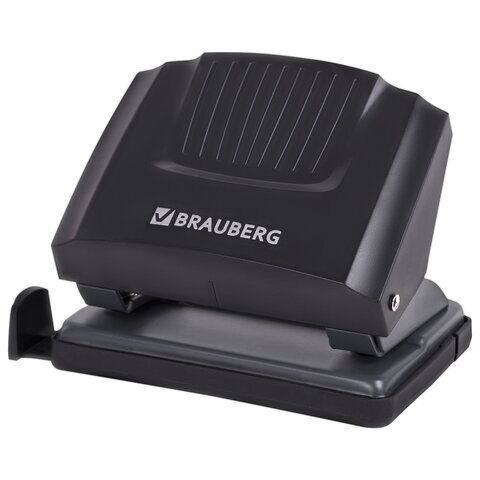 Дырокол до 20л BRAUBERG "SUPER" черный, 272742