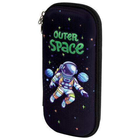 Пенал ЮНЛАНДИЯ 1 отд карман, полиэстер/EVA, 22х10х5 см, "Outer space", 273192