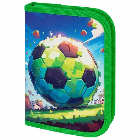 Пенал ПИФАГОР 1 отд 1 откидная планка, полиэстер, 19х13 см, "Football match", 273476