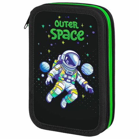 Пенал ПИФАГОР 3 отд ламинированный картон, 19х11 см, "Outer space", 273488