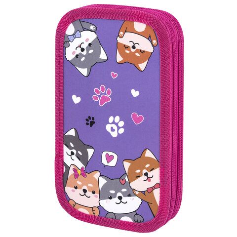 Пенал ЮНЛАНДИЯ 2 отд картон с эффектом soft-touch, 19х11 см, "Best fellows", 273497
