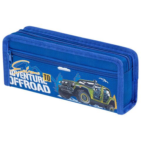 Пенал ЮНЛАНДИЯ ЮНИОР 2 отд полиэстер, "Offroad", 21х8х6 см, 273813