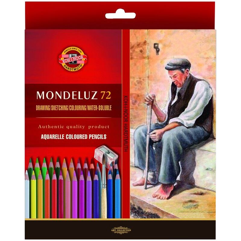 Карандаши акварельн. 72цв Koh-I-Noor Mondeluz Old Man, заточен., кисть+точилка, картон, европодвес