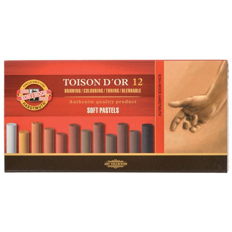 Пастель художественная Koh-I-Noor Toison D`or Soft 8592 Brown line 12 цв картон упаковка