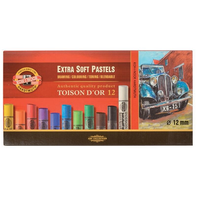 Пастель художественная Koh-I-Noor Toison D`or Extra Soft 8552 12 цв картон упаковка