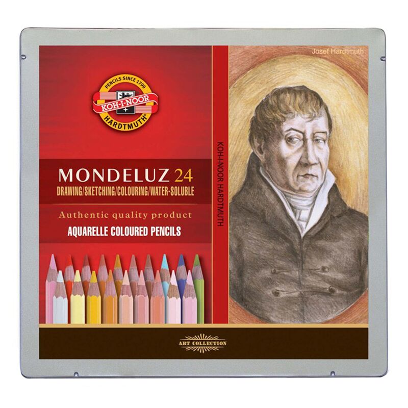 Карандаши акварельн. 24цв Koh-I-Noor Mondeluz Portrait 3724, заточен., метал. пенал