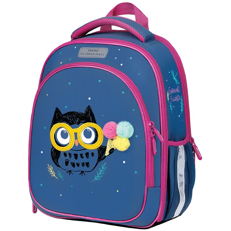 Ранец Berlingo Expert Light облегченный Funny owl 38*28*15см, 3 отделения, 2 кармана, анатомическая спинка
