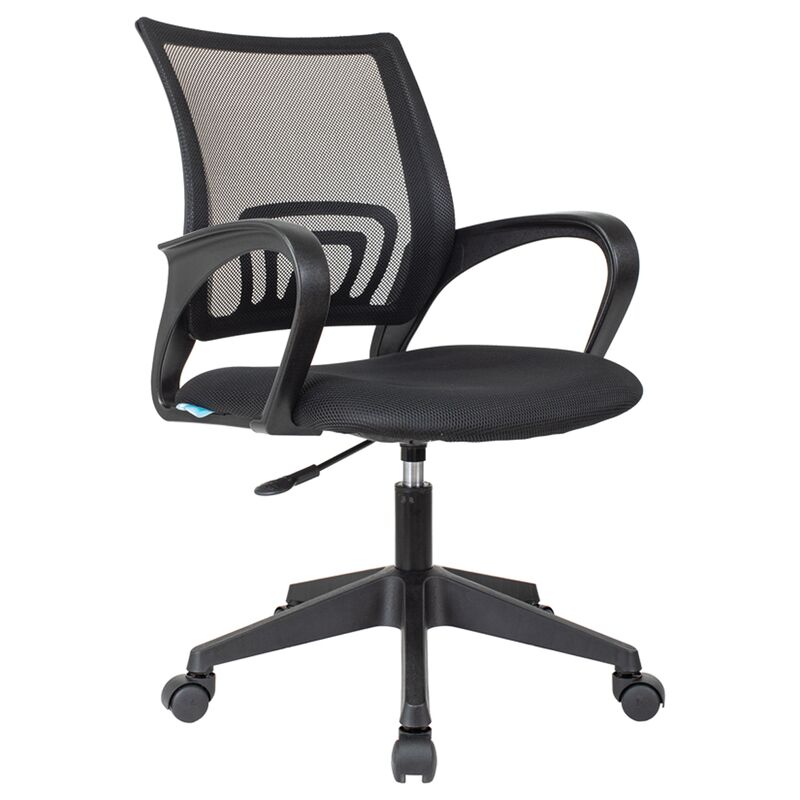 Кресло оператора Helmi HL-M95 R (695) "Airy", спинка сетка черная/сиденье ткань TW черная, пиастра
