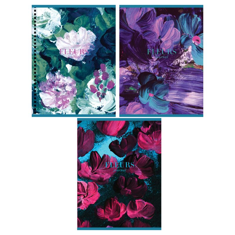 Тетрадь 80л А5 клетка на гребне GreenwichLine Blue flowers глянцевая ламинация 70г/м2