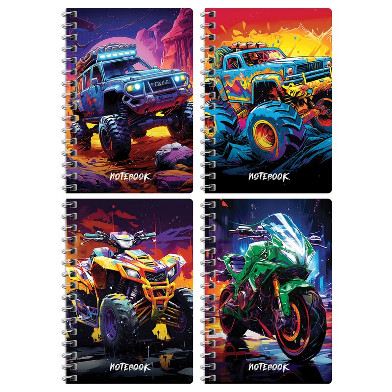 Записная книжка А6 80л на гребне BG Bright cars