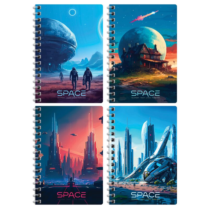 Записная книжка А6 80л на гребне BG Future style