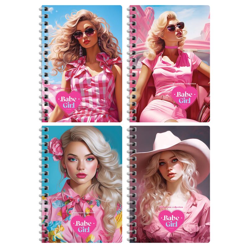 Записная книжка А6 80л на гребне BG Pink girls