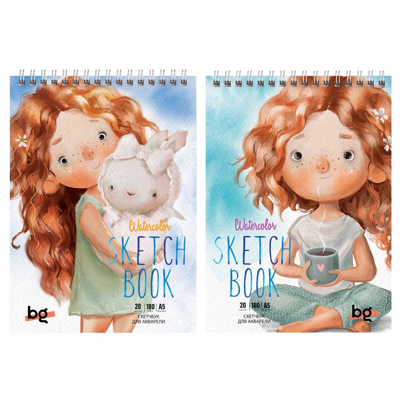 Скетчбук для акварели 20л А5 на гребне BG Внутреннее тепло 180г/м2