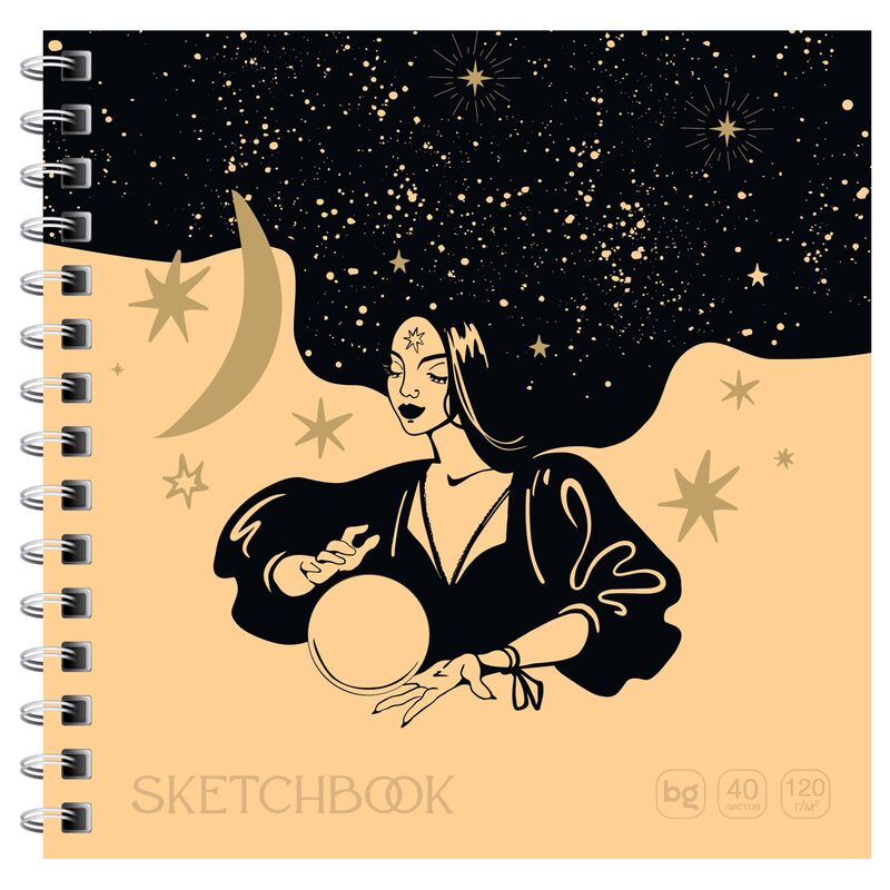 Скетчбук 40л 170*170 на гребне BG Divination 120г/м2