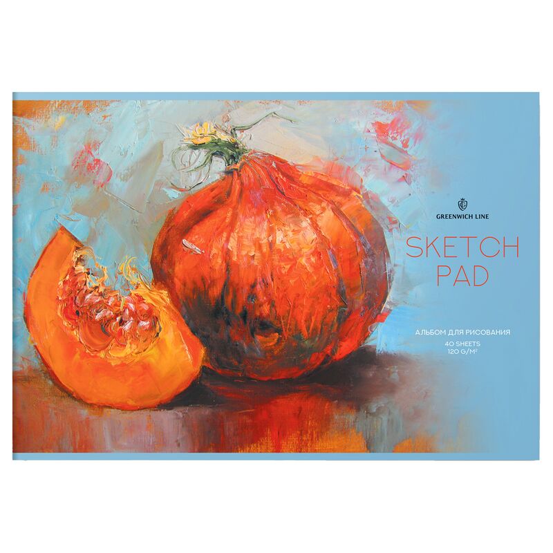 Альбом для рисования А4 40л скрепке Greenwich Line Pumpkin 120г/м2