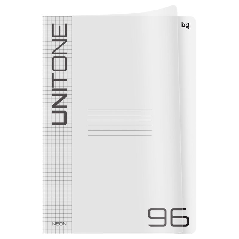 Тетрадь А4 96л клетка BG "UniTone", пластиковая обложка, прозрачный
