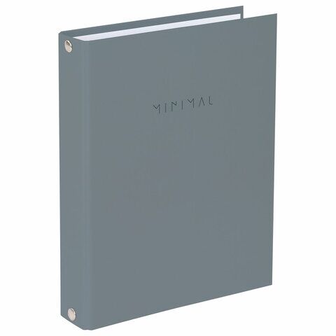 Тетрадь на кольцах А5 120л твердый картон, матовая ламинация, клетка, BRAUBERG "Minimal grey", 404996