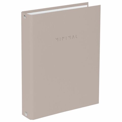 Тетрадь на кольцах А5 120л твердый картон, матовая ламинация, клетка, BRAUBERG "Minimal beige", 404997