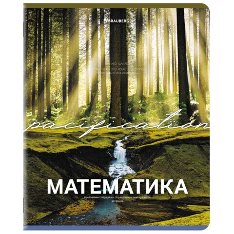 Тетрадь предметная КЛАССИКА ПРИРОДА 48л обложка картон, МАТЕМАТИКА, клетка, подсказ, BRAUBERG, 405095