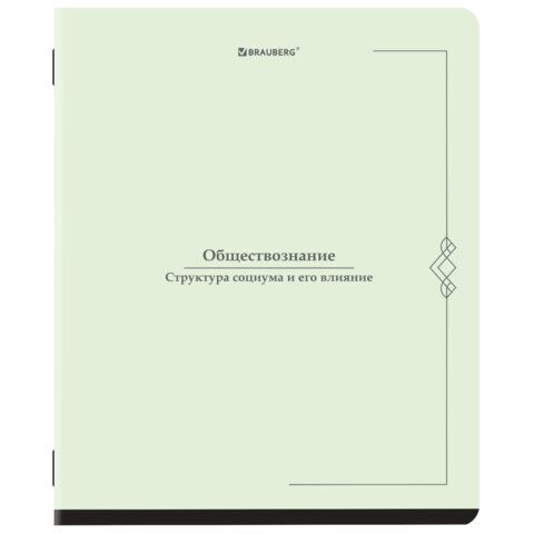 Тетрадь предметная VINTAGE 48л SoftTouch, ОБЩЕСТВОЗНАНИЕ, клетка, подсказ, BRAUBERG, 405149