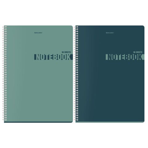 Тетрадь А4 96л клетка гребень BRAUBERG матовая ламинация, "NoteColor" (микс в спайке), 405316