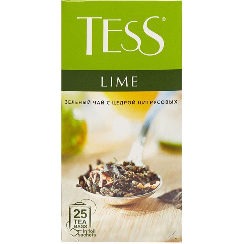 Чай TESS Лайм зелёный, 25 пакетиков