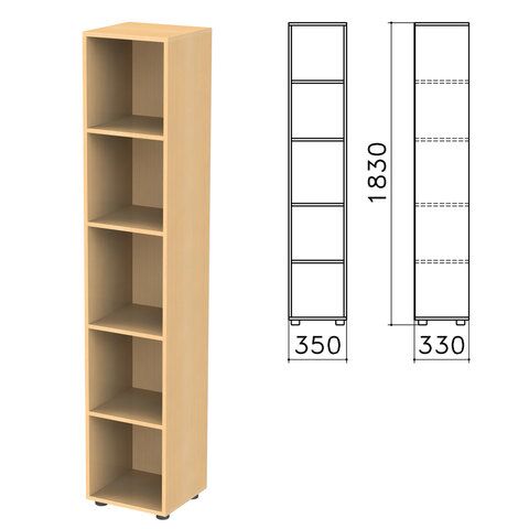 Шкаф (стеллаж) Канц, 350х330х1830 мм, 4 полки, цвет бук невский, КК32.10
